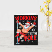 Carte Working At Le Xmas Santa Dancing Funny Joke Dirty (Fleur jaune)