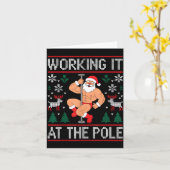 Carte Working It At The Le Funny Santa Dancing Ugly Chri (Fleur jaune)