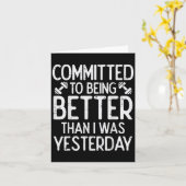 Carte Workout Committed To Being Better Gym Motivation W (Fleur jaune)