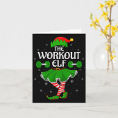 Carte Workout Elf Christmas Family Girls Women Elf Squad (Fleur jaune)