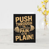 Carte Workout Motivation Quote - Puhrough The Pain (Fleur jaune)