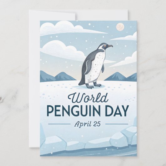 Carte World Penguin Day Winter Nature Illustration (Devant)