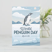Carte World Penguin Day Winter Nature Illustration (Debout devant)