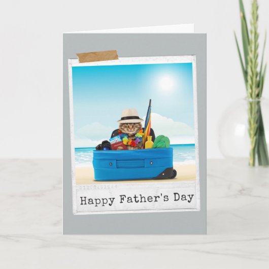 Carte World Traveller Cat Happy Father's Day Card (Devant)
