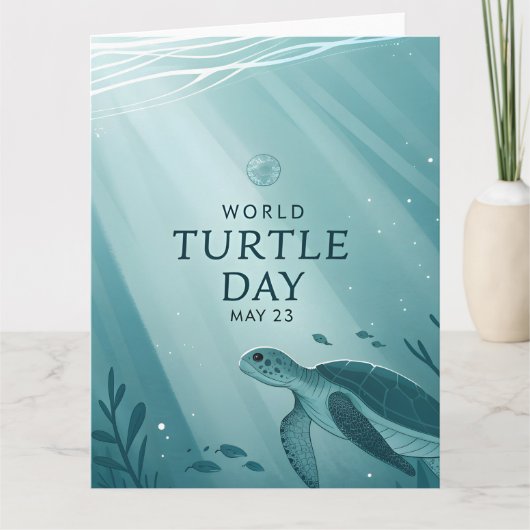 Carte World Turtle Day Underwater Sea Turtle Art (Devant)