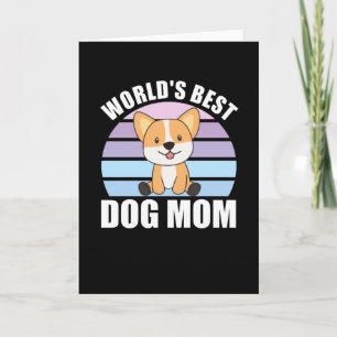 Carte Worlds Best Chien Maman - Chien Corgi Vintage couc