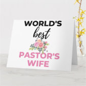 Carte World's Best Pastor's Wife bl (Fleur jaune)