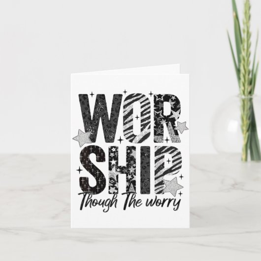Carte Worship Through The Worry Insrational Religious Ch (Devant)