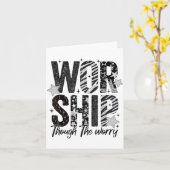 Carte Worship Through The Worry Insrational Religious Ch (Fleur jaune)