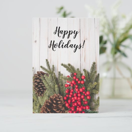 Carte Wreath and Holly Holiday Collection (Debout devant)