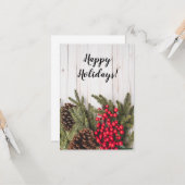 Carte Wreath and Holly Holiday Collection (Devant/Arrière en situation)