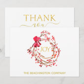 Carte *~* Wreath Corporate JOY Business Holiday Card (Devant / Derrière)