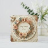 Carte Wreath Florale Boho entièrement personnalisable ar (Debout devant)