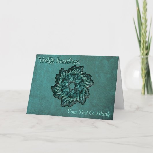 Carte Wreath fractale - Vrolijk kerstfeest (Devant)