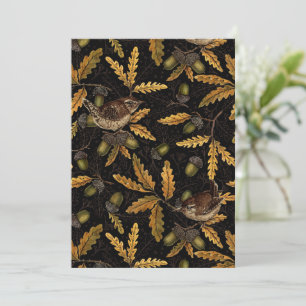 Carte Wrens et cors sur noir