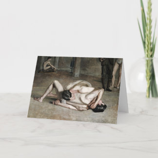 Carte Wrestlers Fine Art Greetings Card
