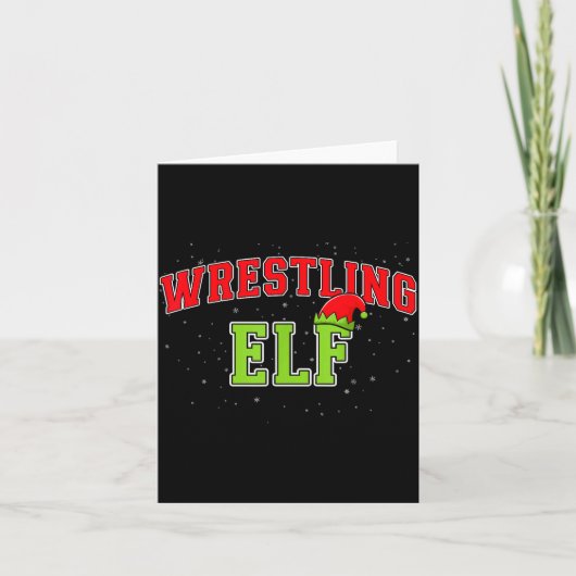 Carte Wrestling Elf Christmas Family Matching Group Xmas (Devant)