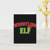 Carte Wrestling Elf Christmas Family Matching Group Xmas (Fleur jaune)