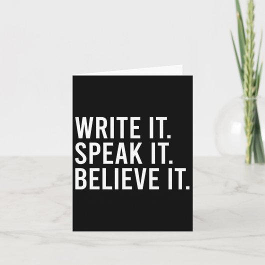 Carte Write It Speak It Believe It Motivational Faith Ap (Devant)