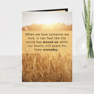 Carte Written Memory Grief Sympathy Card - Golden Field