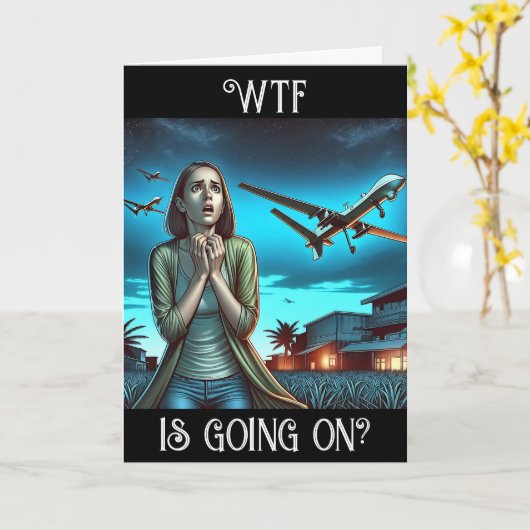 Carte WTF est en cours ? Amabilité drôle de drone (Fleur jaune)