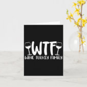Carte Wtf Wine Turkey Famille Thankesgiving Noël (Fleur jaune)