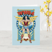 Carte WW84 | Retro Comic Wonder Woman Badge de caractère (Fleur jaune)