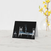 Carte X-Ray Skeleton noir bleu au coucher (Fleur jaune)