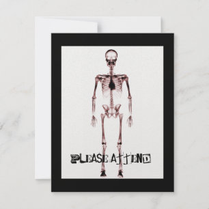 Carte X-Ray Vision Single Squelette Blanc Rouge