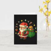 Carte Xel Santa Claus With Retro Gamer Christmas  (Fleur jaune)
