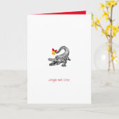 Carte Xmas Crocodile Aussie (Fleur jaune)