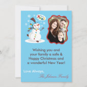 Carte XMAS de Noël Snowman 5x7 (Devant)