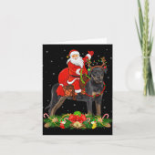 Carte Xmas Decor Funny Santa Riding Rottweiler Dog Chris (Devant)