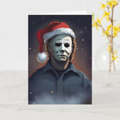 Carte Xmas du film d'horreur éffrayant (Fleur jaune)