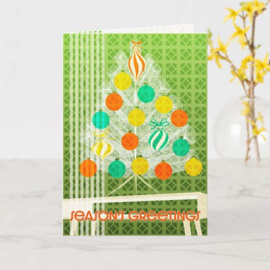 Carte Xmas du milieu du siècle (Fleur jaune)