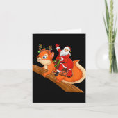 Carte Xmas Family Matching Funny Santa Riding Squirrel C (Devant)