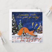 Carte Xmas Fox furieuse (Devant/Arrière en situation)
