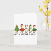 Carte Xmas Funny Silly Goose Christmas Pjs Just A Festiv (Fleur jaune)