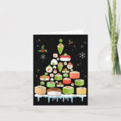 Carte Xmas Japanese Sushi Christmas Tree Holiday Pajama (Devant)
