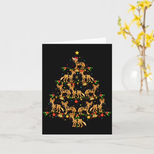 Carte Xmas Lighting Santa African Wild Dog Christmas Tre (Fleur jaune)