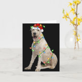 Carte Xmas Lights Santa Hat Irish Wolfhound Dog Christma (Fleur jaune)