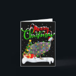 Carte Xmas Lights Tree Santa Guinea Fowl Bird Merry Chri<br><div class="desc">Xmas Lights Tree Santa Guinea Fowl Bird Merry Christmas</div>