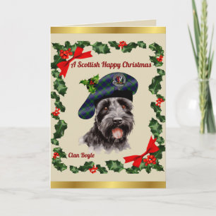 Carte Xmas personnalisée Boyle Scottie Dog