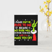 Carte Xmas Please Don't Be Rude To Me Because My Rude Wi (Fleur jaune)