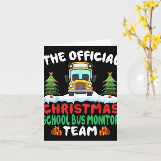 Carte Xmas School Bus Monitor Team School Bus Monitor (Fleur jaune)