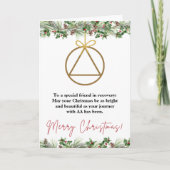 Carte Xmas Sober Support, Carte de voeux Sobriety (Devant)