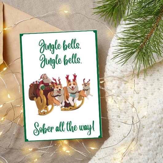 Carte Xmas Sober Support, Carte de voeux Sobriety