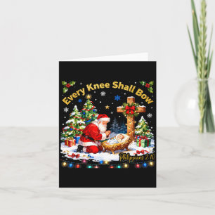 Carte Xmas Tout Genou Fléchira Santa Noël Nativité