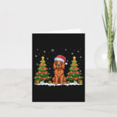 Carte Xmas Tree Light Irish Setter Chien Santa Hat Chris (Devant)