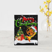 Carte Xmas Tree Lights Santa Hat Musical French Horn Chr (Fleur jaune)